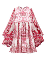 Long majolica-print chiffon dress -  | Dolce & Gabbana