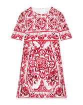 Majolica-print charmeuse midi dress -  | Dolce & Gabbana