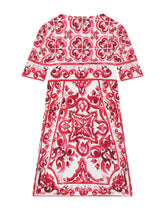 Majolica-print charmeuse midi dress -  | Dolce & Gabbana