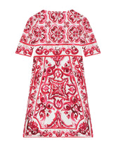 Majolica-print charmeuse midi dress -  | Dolce & Gabbana