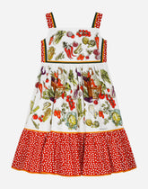 Long vegetable-print poplin dress -  | Dolce &amp; Gabbana