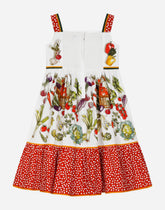 Long vegetable-print poplin dress -  | Dolce &amp; Gabbana