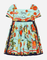 Citrus-print poplin midi dress -  | Dolce &amp; Gabbana