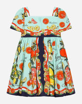 Citrus-print poplin midi dress -  | Dolce &amp; Gabbana