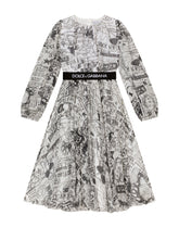 Long graffiti-print chiffon dress -  | Dolce & Gabbana