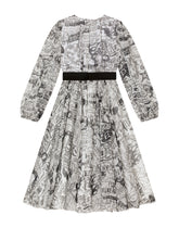 Long graffiti-print chiffon dress -  | Dolce & Gabbana