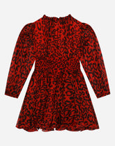 Leopard-print chiffon midi dress -  | Dolce &amp; Gabbana