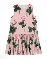 Rose-print poplin dress -  | Dolce &amp; Gabbana