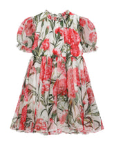 Carnation-print chiffon midi dress -  | Dolce & Gabbana