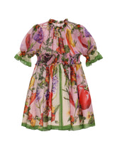 Farmer-print chiffon midi dress -  | Dolce & Gabbana