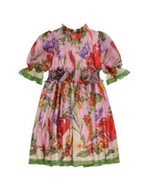 Farmer-print chiffon midi dress -  | Dolce & Gabbana
