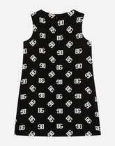 Charmeuse dress with DG logo print -  | Dolce &amp; Gabbana