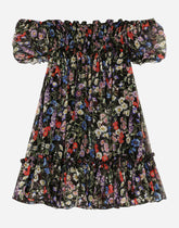 Chiffon dress with short sleeves -  | Dolce &amp; Gabbana