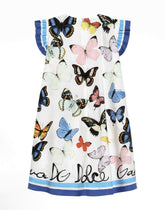 Poplin dress with butterfly print -  | Dolce &amp; Gabbana