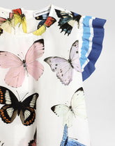 Poplin dress with butterfly print -  | Dolce &amp; Gabbana