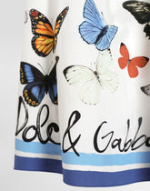 Poplin dress with butterfly print -  | Dolce &amp; Gabbana