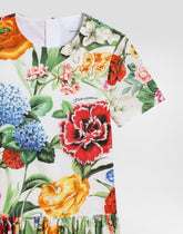 Poplin dress with floral print -  | Dolce &amp; Gabbana