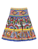 Long Carretto-print poplin skirt -  | Dolce & Gabbana