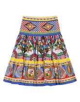 Long Carretto-print poplin skirt -  | Dolce & Gabbana
