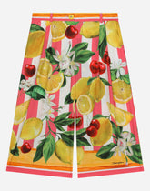 Poplin pants with lemon and cherry print -  | Dolce &amp; Gabbana