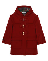 Wool Montgomery coat with tartan print lining -  | Dolce &amp; Gabbana