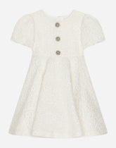 Jacquard midi dress with bejeweled buttons -  | Dolce &amp; Gabbana