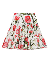 Long carnation-print poplin skirt -  | Dolce & Gabbana