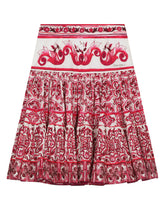 Long majolica-print poplin skirt -  | Dolce & Gabbana