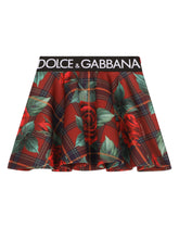 Scuba circle skirt with branded elasticated waistband -  | Dolce & Gabbana