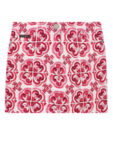 5-pocket denim miniskirt with majolica print -  | Dolce & Gabbana