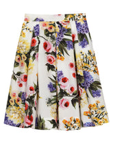 Long garden-print poplin skirt -  | Dolce & Gabbana