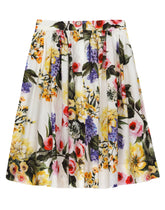 Long garden-print poplin skirt -  | Dolce & Gabbana