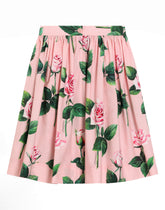 Rose-print poplin skirt -  | Dolce &amp; Gabbana