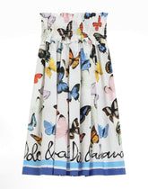 Butterfly-print poplin skirt -  | Dolce &amp; Gabbana