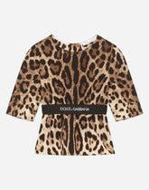 Charmeuse blouse with leopard print -  | Dolce &amp; Gabbana