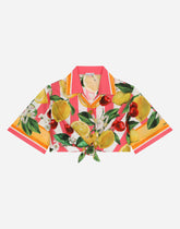 Poplin shirt with lemon and cherry print -  | Dolce &amp; Gabbana