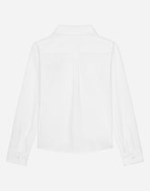 Poplin shirt with tulips and Dolce&amp;Gabbana logo -  | Dolce &amp; Gabbana