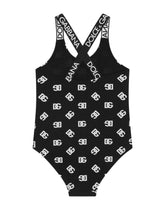 One-piece swimsuit with DG logo print -  | Dolce &amp; Gabbana