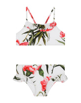 Carnation-print bralette bikini -  | Dolce & Gabbana