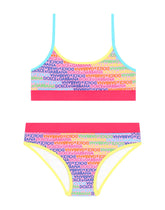 Spandex 2-piece swimsuit with all-over logo print -  | Dolce &amp; Gabbana