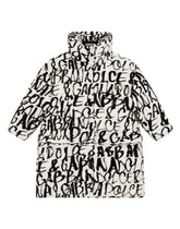 Long nylon down jacket with flocked logo print -  | Dolce &amp; Gabbana