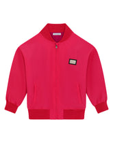 Nylon bomber jacket with logo plate -  | Dolce & Gabbana