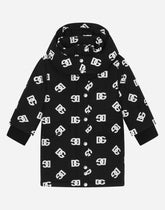 Long nylon down jacket with DG logo print -  | Dolce &amp; Gabbana