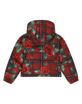 Short tartan-print down jacket -  | Dolce & Gabbana