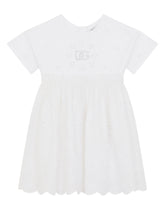Poplin midi dress with openwork embroidery -  | Dolce & Gabbana