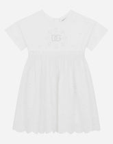 Poplin midi dress with openwork embroidery -  | Dolce & Gabbana