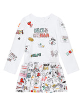 Short interlock dress with Smemo print -  | Dolce & Gabbana