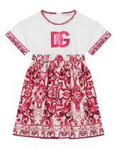 Majolica-print poplin and jersey dress -  | Dolce & Gabbana
