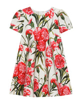Carnation-print interlock midi dress -  | Dolce & Gabbana