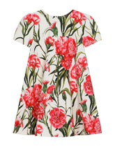 Carnation-print interlock midi dress -  | Dolce & Gabbana